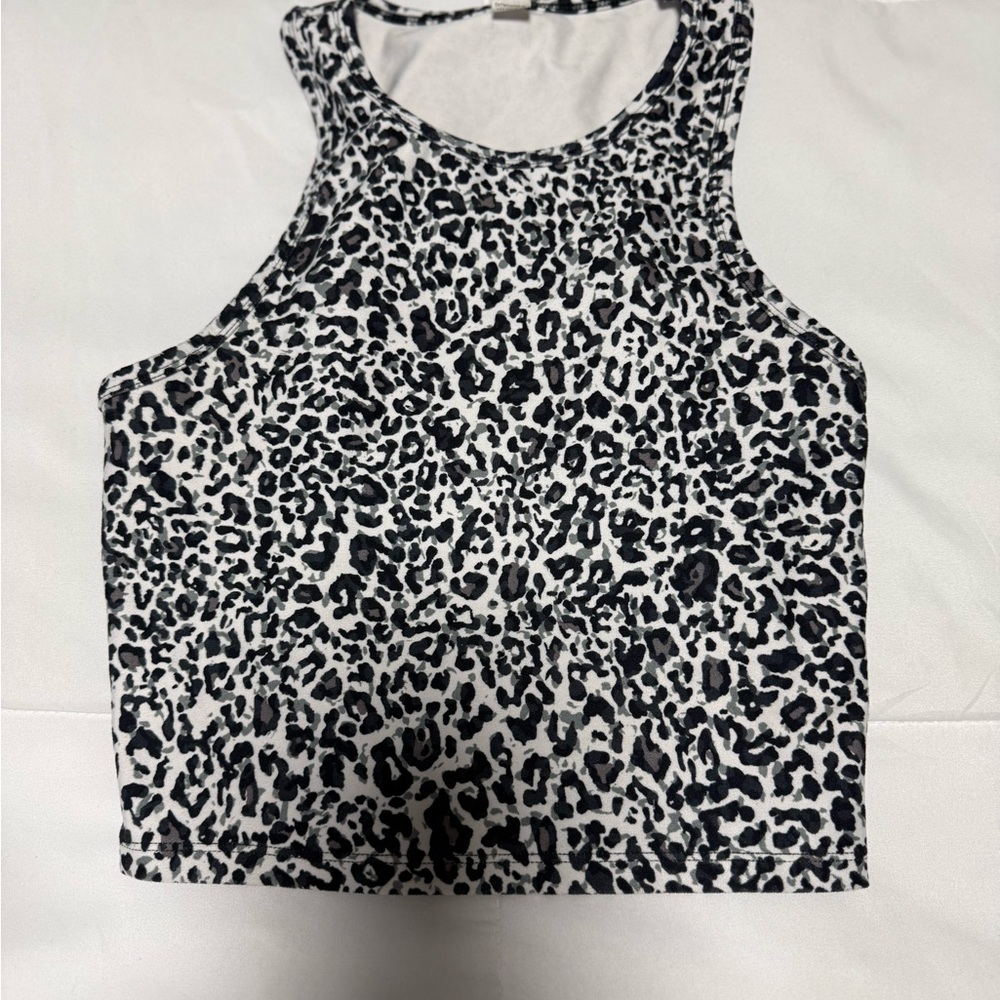 Balance Collection Black and White Leopard Crop Top